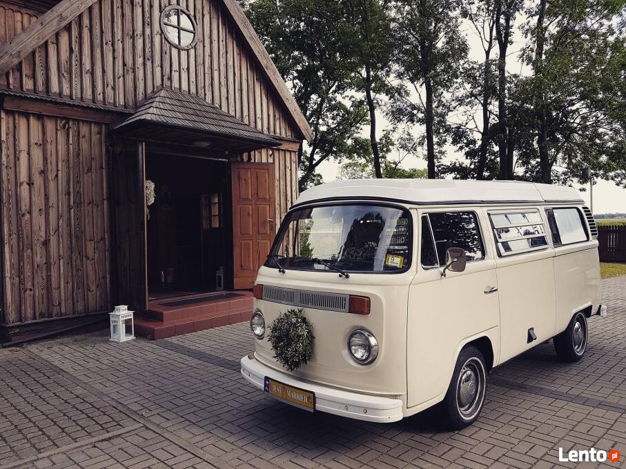 Archiwalne Volkswagen T2 Kremowy Ogórek do ślubu ślub