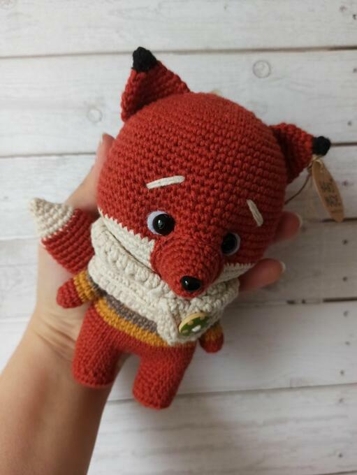 Archiwalne Lisek amigurumi maskotka na szydełku Tarnowskie Góry