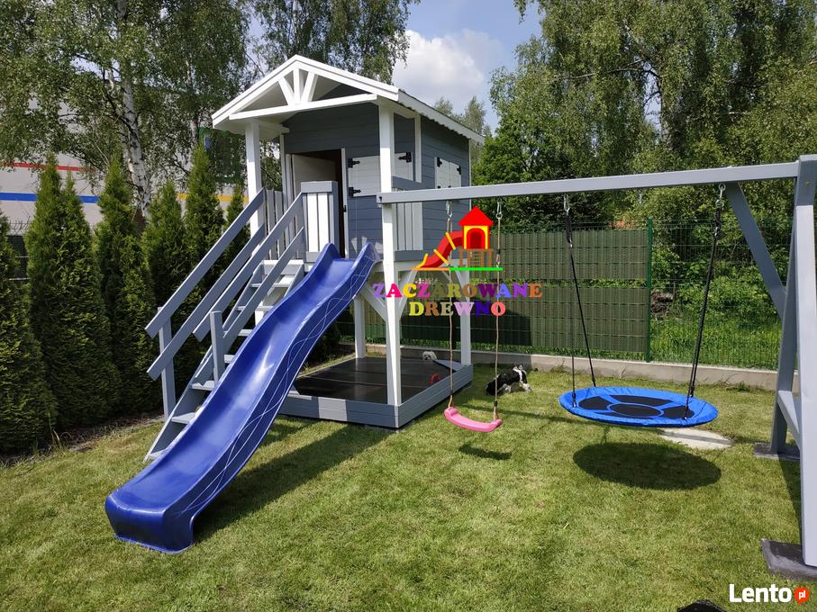 Archiwalne domek dla dzieci ślizg drewniany plac zabaw ...