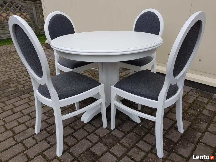 Nowoczesny Stół Biały Rozkładany Okrągły 90 Cm 1 Noga Nowy Starogard