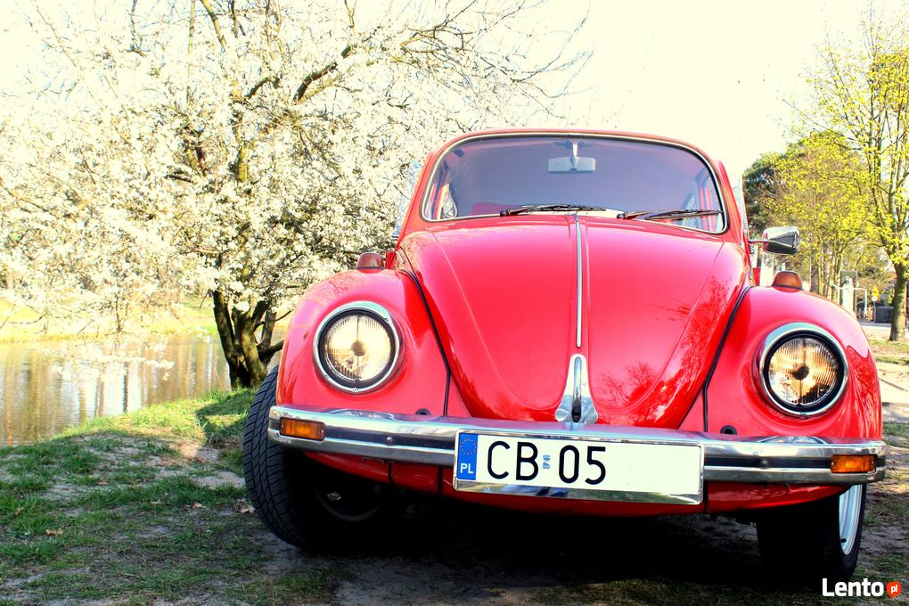Auto do ślubu piękny czerwony VW GARBUS ,sesje zdjeciowe