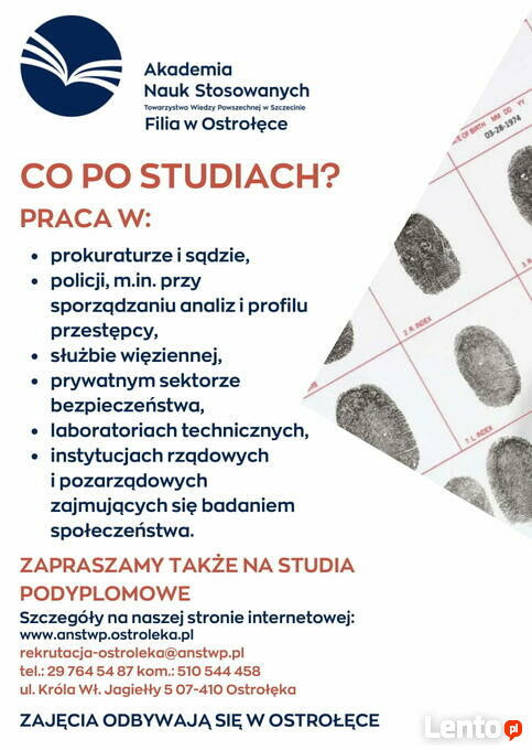 Archiwalne KRYMINOLOGIA I Stopnia Ostrołęka