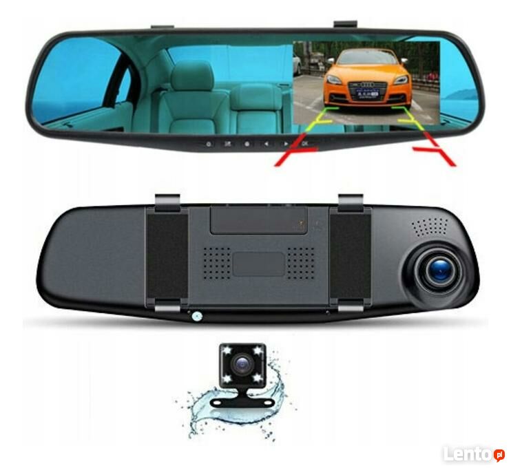 Archiwalne KAMERA SAMOCHODOWA W LUSTERKU+KAMERA COFANIA z TRYBEM NOCNYM