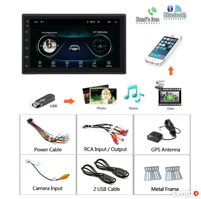 Radio 2DIN Nawigacja GPS Android 8.1 WiFi - Sklep Elektronika Tores