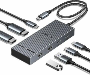 Adapter UGREEN REVODOK Pro 10Gbps USB C Hub 2HDMI 4K@60Hz