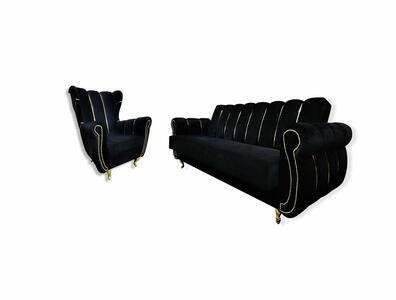 Sofa Fotel Komplet Kanapa rozkładana do spania z pojemnikime
