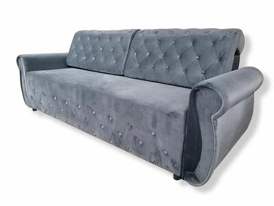 Sofa Agnes rozkładana pikowana pojemnik