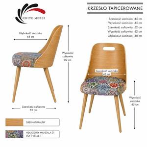 Nowoczesne Krzesło Tapicerowane Drewniane KDD-77