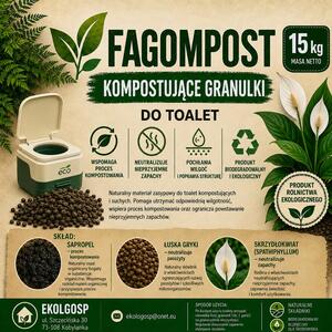 Fagompost granulat do toalet żwirek 15kg