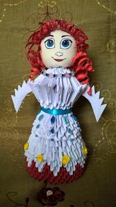 Przepiękna DUŻA LALKA 27 cm - origami, rękodzieło - prezent