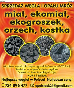 Promocja!!!Węgiel Orzech Ekogroszek Miał Węglowy Dostawa