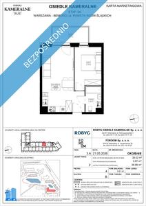 2 pokoje 38,02 M2 Osiedle Kameralne ROBYG – BEZPOŚREDNIO - Cesja Umowy Deweloperskiej