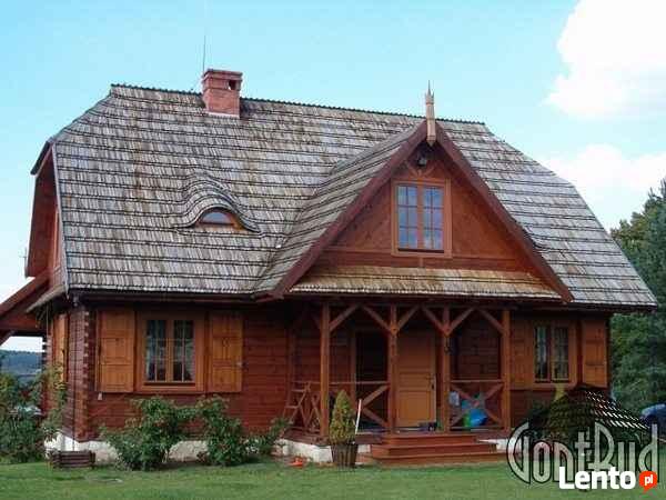 Gonty łupane montaż, elewacje z gontów drewnianych, cena