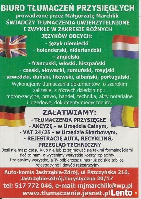 ANGIELSKI * NIEMIECKI * Tłumaczenia przysięgłe i zwykłe