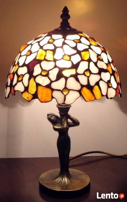 Lampa witrażowa Tiffany z bursztynem Margaretka 20