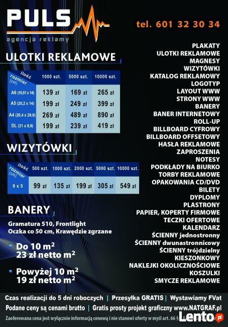 Magnesy reklamowe, ulotki, banery, wizytówki i inne