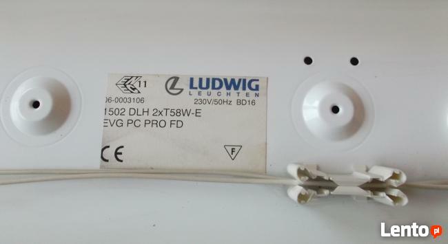 Lampa rastrowa jarzeniowa LUDWIG 1502 DLH Germany 2x58W