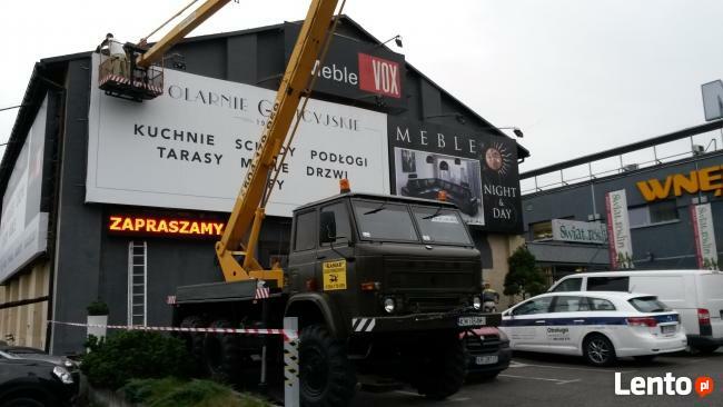 Podnośnik koszowy Kraków 16m i 18 m. Zwyżka Kraków