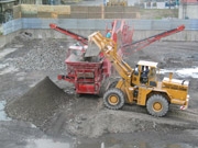 Punkt bezpłatnego składowania gruzu budowlanego.