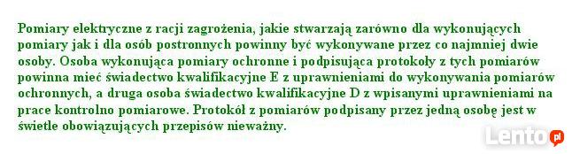 Pomiary elektryczne, Śląsk, Sosnowiec , Katowice