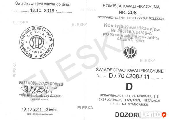 Pomiary elektryczne, Śląsk, Sosnowiec , Katowice