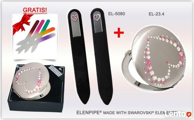 Prezent, upominek z sercem na walentynki - lusterko, pilnik