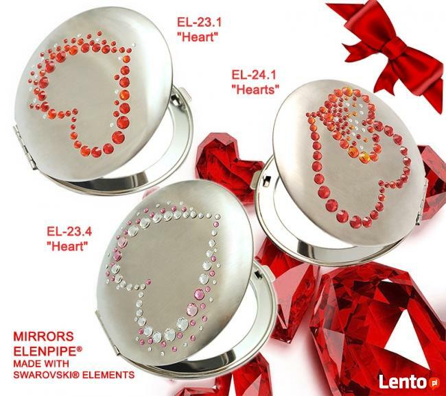 Prezent, upominek z sercem na walentynki - lusterko, pilnik