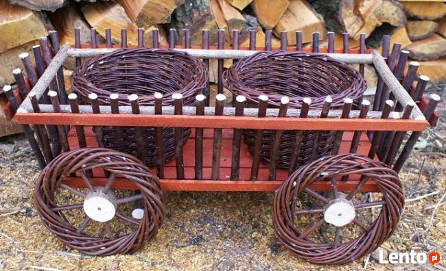 rowerek ogrodowy kosze kwiatowe wiklinowe rowerki traktorki