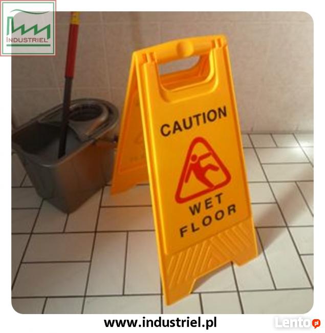 Potykacz tablica dwujęzyczna UWAGA ŚLISKA PODŁOGA