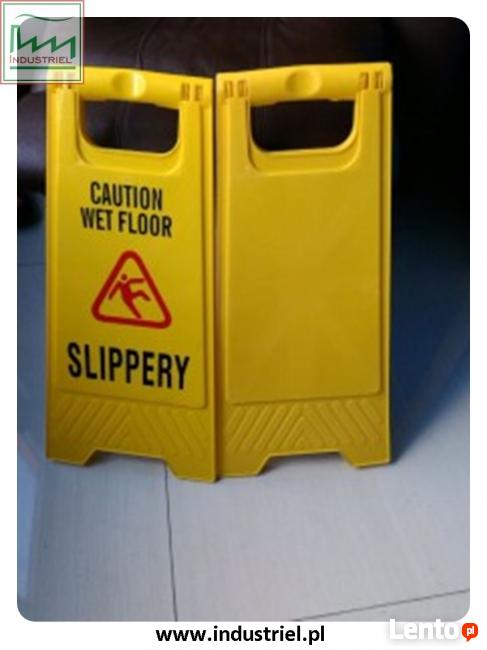 Potykacz tablica dwujęzyczna UWAGA ŚLISKA PODŁOGA