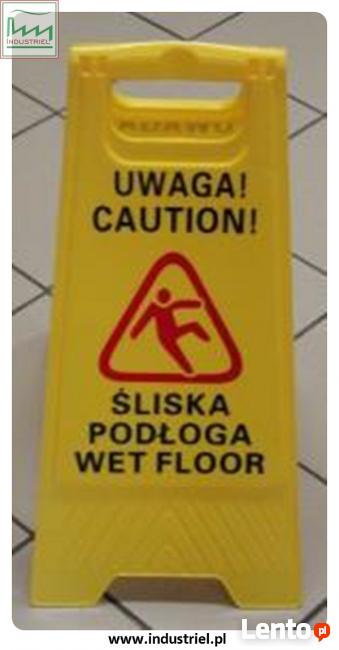 Potykacz tablica dwujęzyczna UWAGA ŚLISKA PODŁOGA