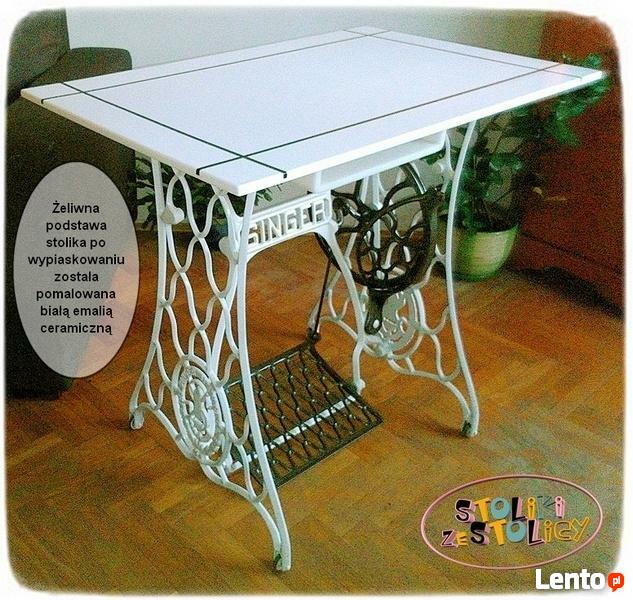 Stół stolik Singer z półką pod Blatem z Corianu