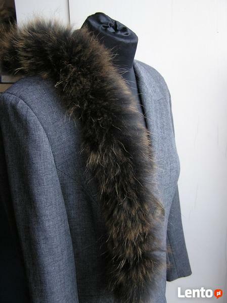 Naturalny brąz lsniacy jenot piekny obszycia do katura 2szt