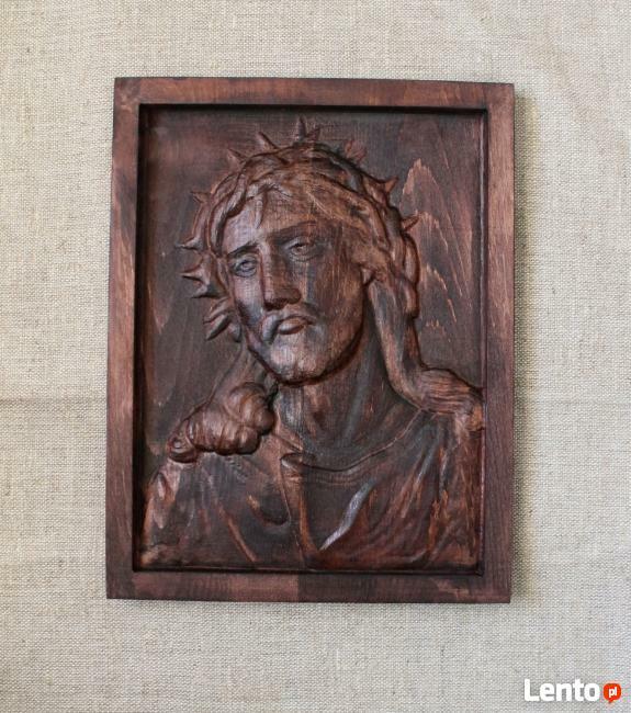 PŁASKORZEŹBA CHRYSTUS W KORONIE CIERNIOWEJ, JEZUS