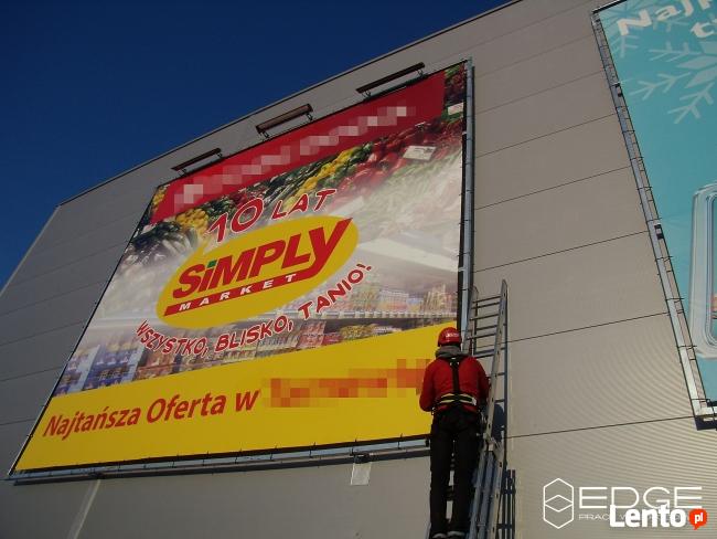 Montaż / demontaż reklam . Banerów . Siatki Mesh .