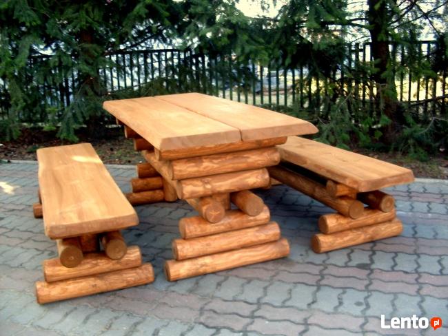 Meble ogrodowe drewniane huśtawka stół ławka wysyłka