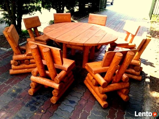 Meble ogrodowe drewniane huśtawka stół ławka wysyłka