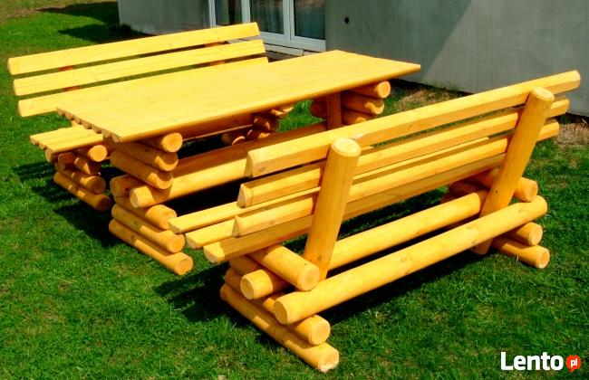 Meble ogrodowe drewniane huśtawka stół ławka wysyłka