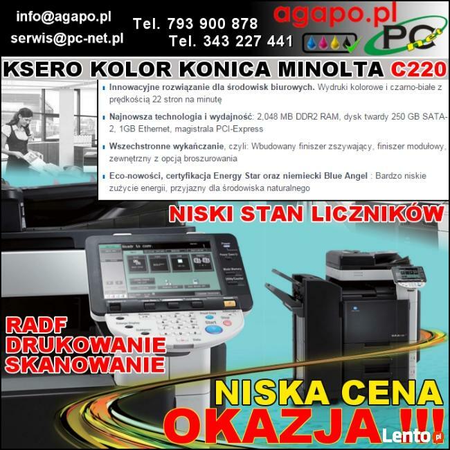 Kserokopiarka kolorowa Konica Minolta bizhub C220 RADF