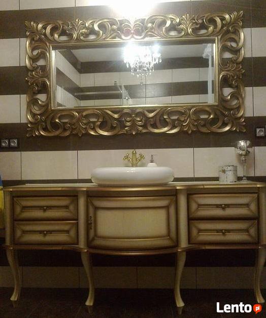 Lustro w barokowej ramie czarne, srebrne 92x167CM