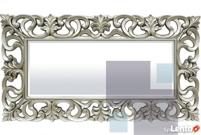 Lustro w barokowej ramie czarne, srebrne 92x167CM