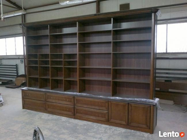 Regał, biblioteka na zamówienie, producent mebli, fornir dąb