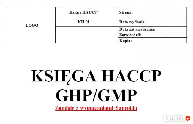 Księga HACCP, GHP,GMP, alergeny - tanio i indywidualnie!