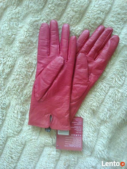 Czerwone rękawiczki ze skóry