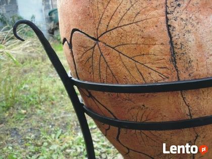 Mrozoodporna donica ceramiczna + stojak 80 cm.