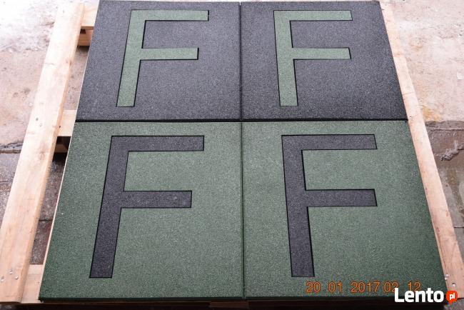 Wycinanie Loga w płytach gumowych siłownia fitnes