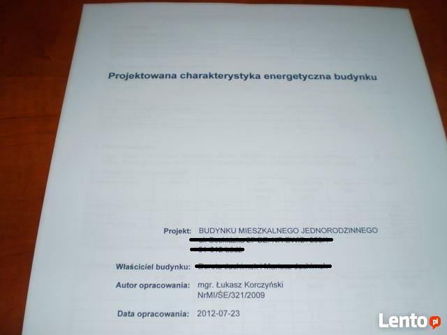 PROJEKTOWANA CHARAKTERYSTYKA ENERGETYCZNA + ANALIZA OZE