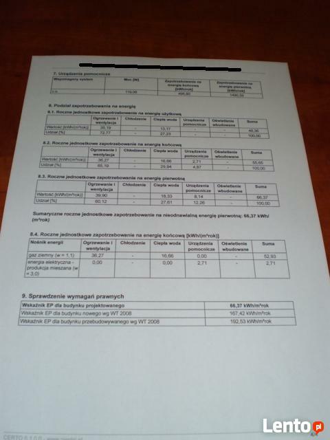 PROJEKTOWANA CHARAKTERYSTYKA ENERGETYCZNA + ANALIZA OZE