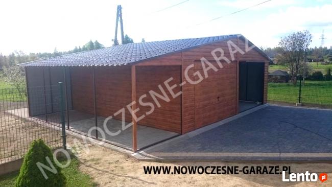 GARAŻ DREWNOPODOBNY 6x5 kolor ORZECH plus WIATA!!