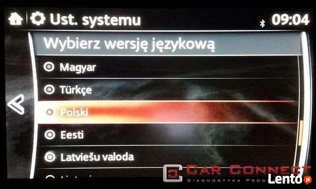 MAZDA MZD Connect język polski menu nawigacja USA konwersja